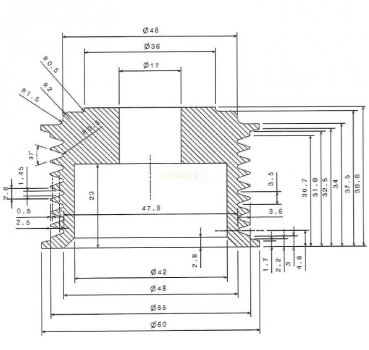 Riemenscheibe Lichtmaschine Pulley Neu - OE-Ref. 6033GD5184 für Bosch Type