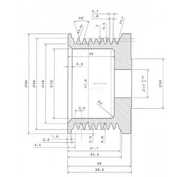 Riemenscheibe Lichtmaschine Pulley Neu - OE-Ref. F00M992732 für Bosch Type