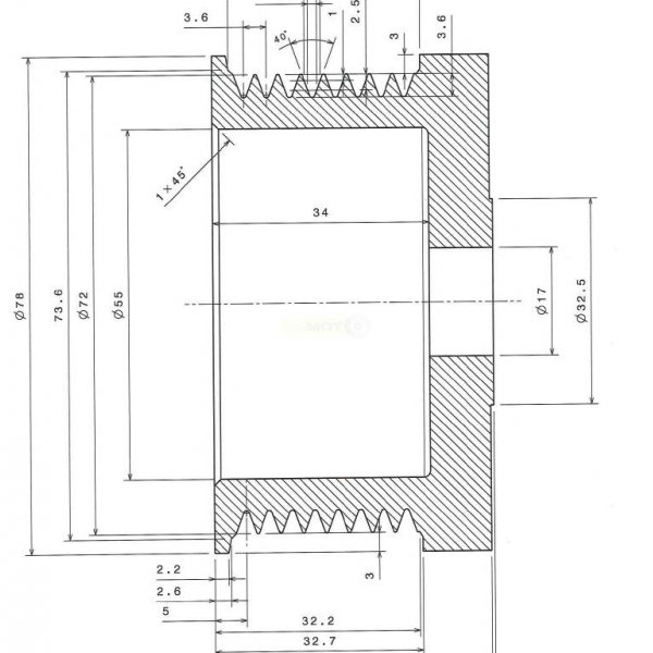 Riemenscheibe Lichtmaschine Pulley Neu - OE-Ref. F00M991927 für Bosch Type