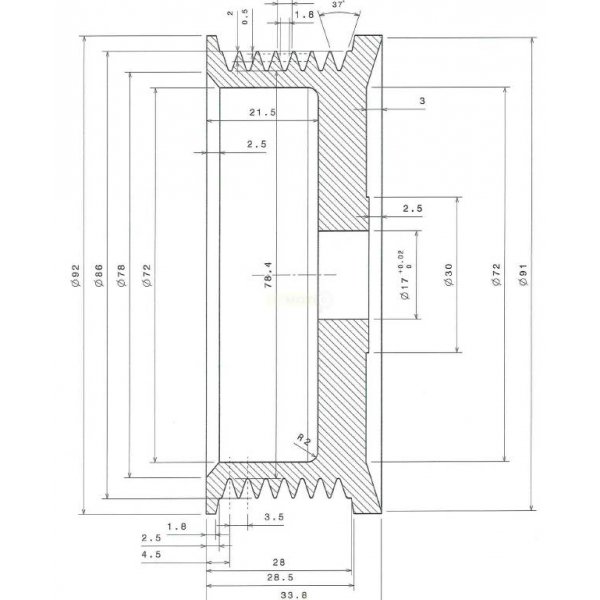 Riemenscheibe Lichtmaschine Pulley Neu - OE-Ref. F00M991245 für Bosch Type