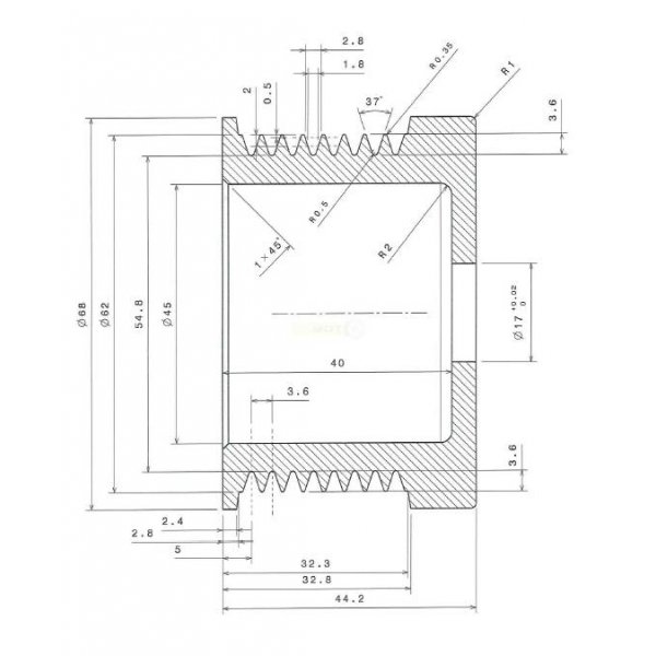 Riemenscheibe Lichtmaschine Pulley Neu - OE-Ref. F00M991338 für Bosch Type
