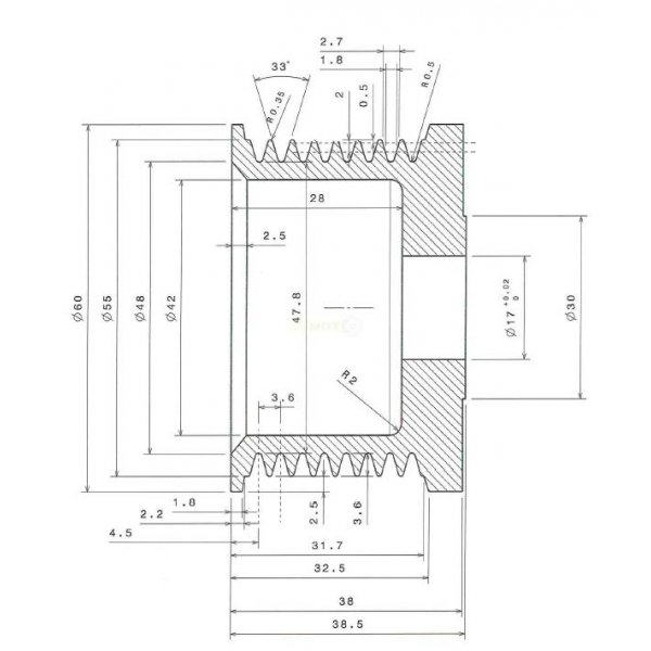 Riemenscheibe Lichtmaschine Pulley Neu - OE-Ref. F00M992732 für Bosch Type